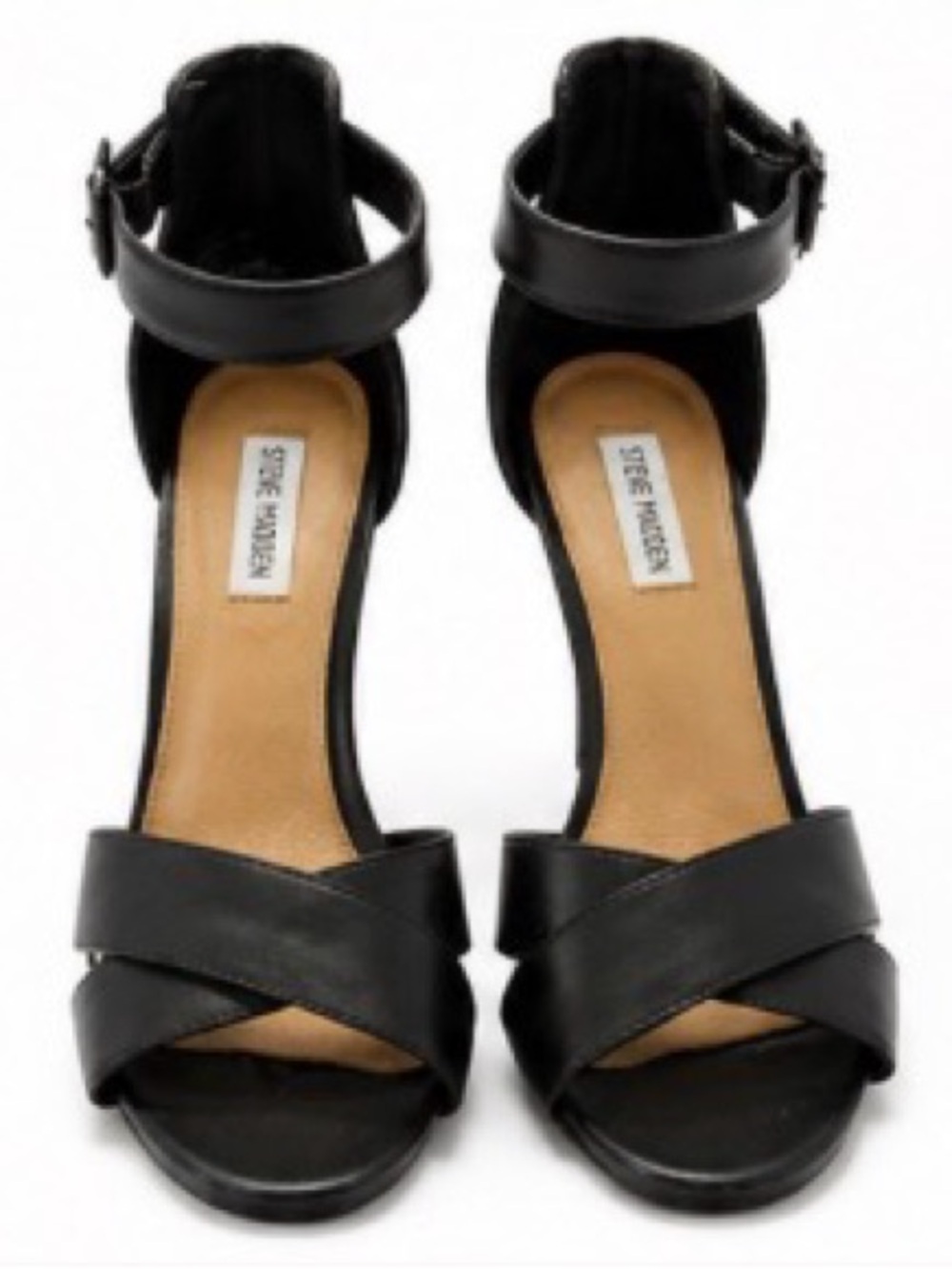 Steve Madden Black Ankle Strap Heels Size 10M Strappy Stiletto Sandals Classic - Picture 3 of 4